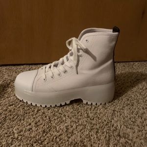 White platform boots